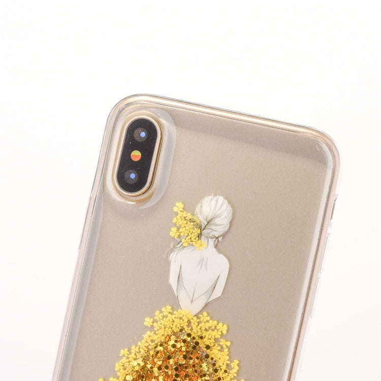 For iPhone X / XS Wedding Girl Pattern Epoxy Dripping Soft Protective Case