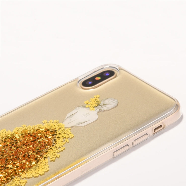 For iPhone X / XS Wedding Girl Pattern Epoxy Dripping Soft Protective Case