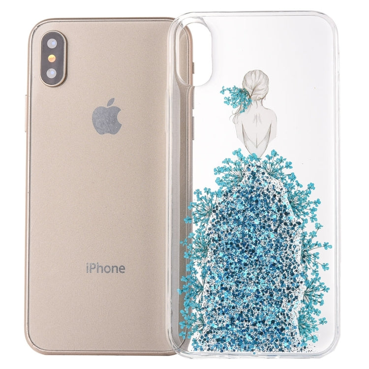 For iPhone X / XS Wedding Girl Pattern Epoxy Dripping Soft Protective Case