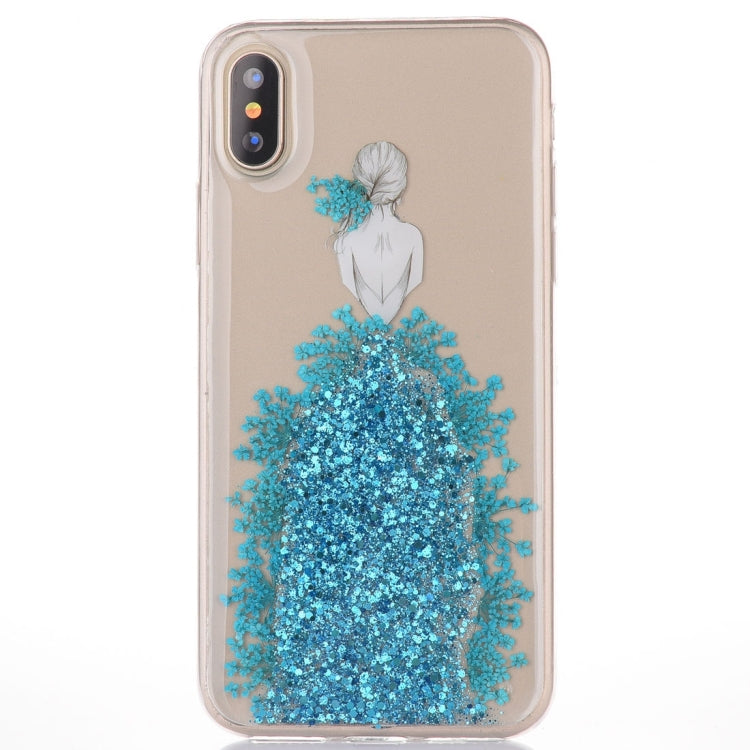 For iPhone X / XS Wedding Girl Pattern Epoxy Dripping Soft Protective Case