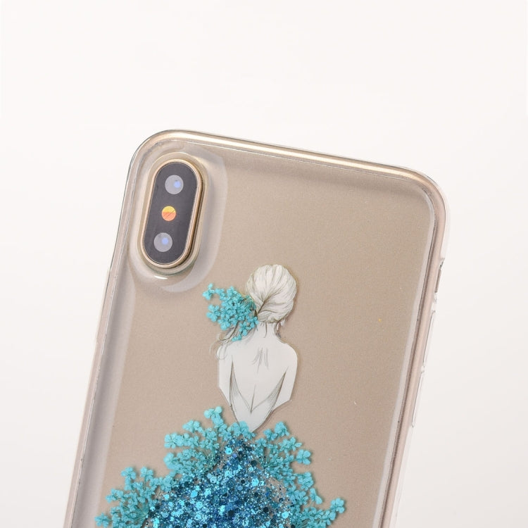 For iPhone X / XS Wedding Girl Pattern Epoxy Dripping Soft Protective Case