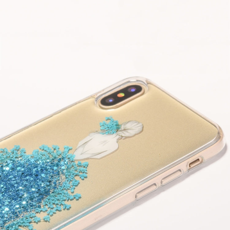 For iPhone X / XS Wedding Girl Pattern Epoxy Dripping Soft Protective Case