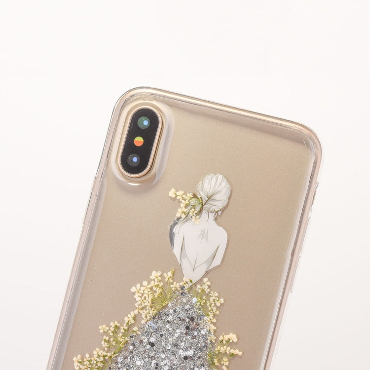 For iPhone X / XS Wedding Girl Pattern Epoxy Dripping Soft Protective Case