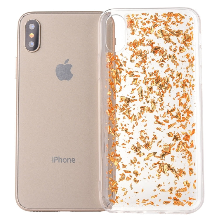 For iPhone X / XS Gold Foil Style Epoxy Dripping