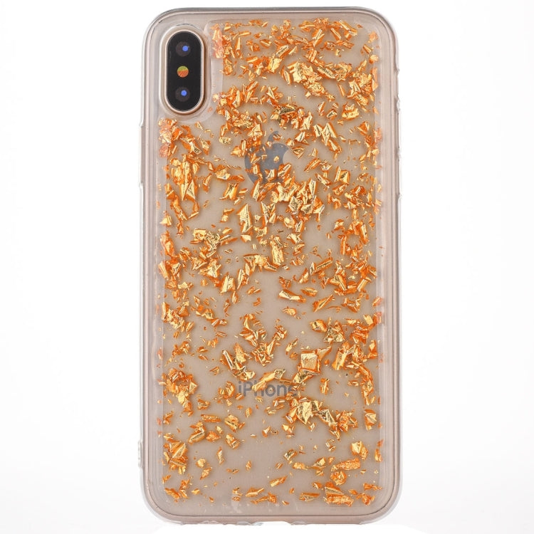For iPhone X / XS Gold Foil Style Epoxy Dripping