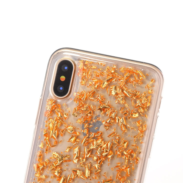 For iPhone X / XS Gold Foil Style Epoxy Dripping