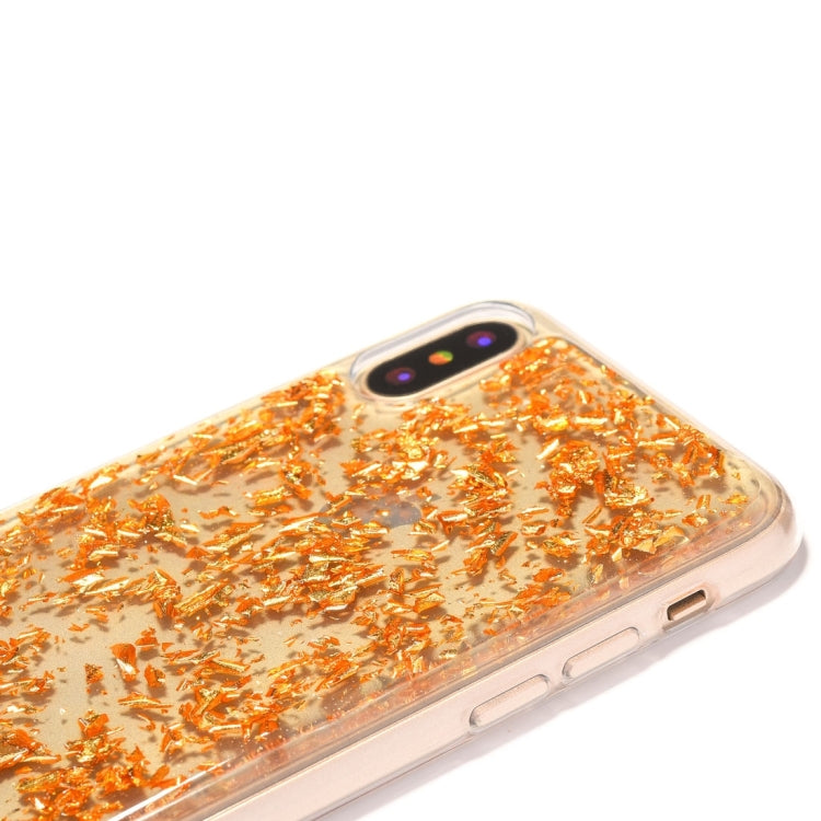 For iPhone X / XS Gold Foil Style Epoxy Dripping