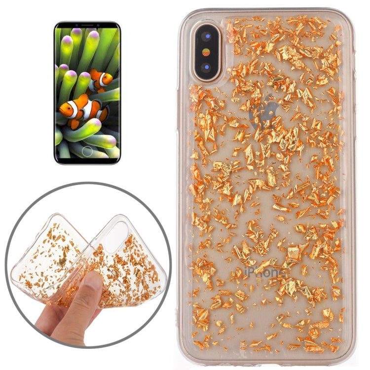 For iPhone X / XS Gold Foil Style Epoxy Dripping