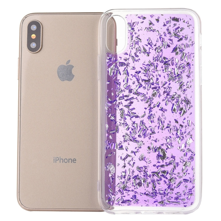 For iPhone X / XS Gold Foil Style Epoxy Dripping