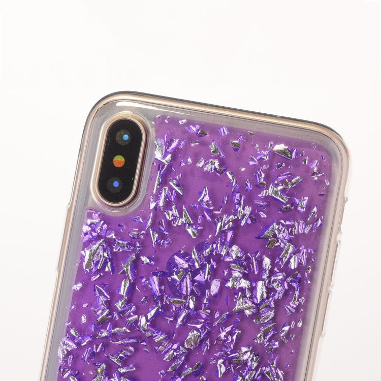 For iPhone X / XS Gold Foil Style Epoxy Dripping