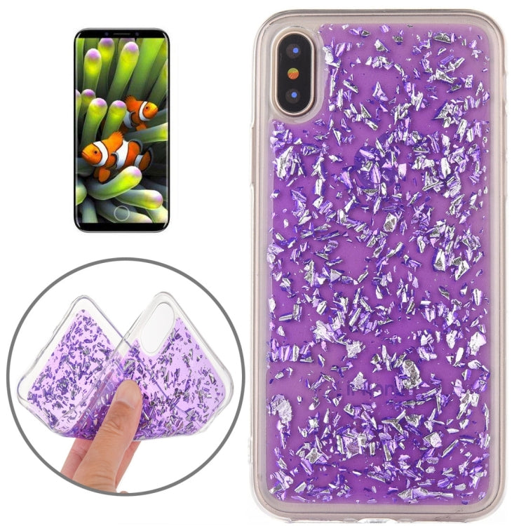 For iPhone X / XS Gold Foil Style Epoxy Dripping