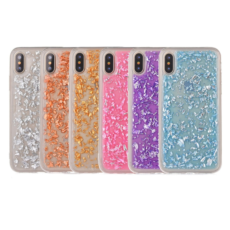 For iPhone X / XS Gold Foil Style Epoxy Dripping