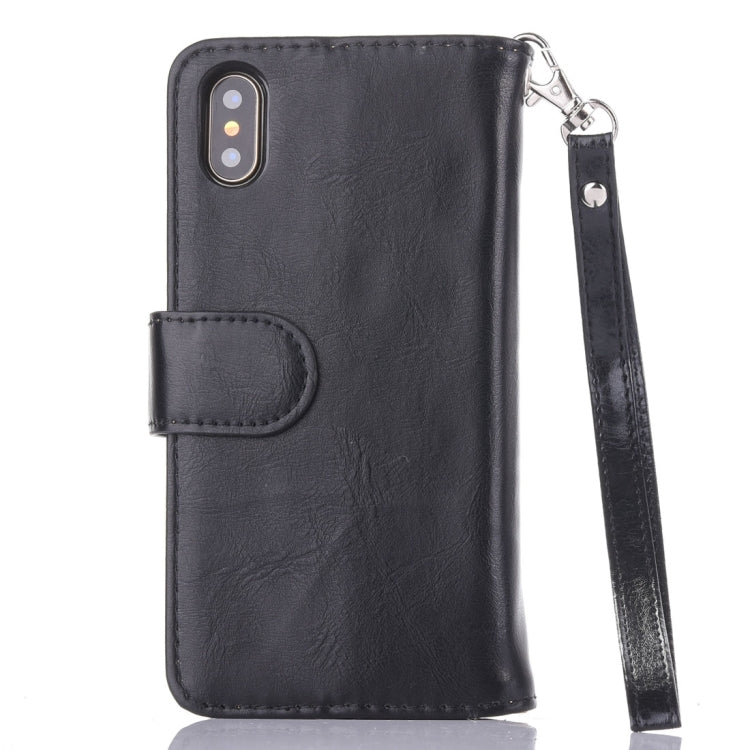 For iPhone X / XS Crazy Horse Texture Horizontal Flip Detachable Leather Case with Card Slots & Wallet & Photo Frame & Lanyard