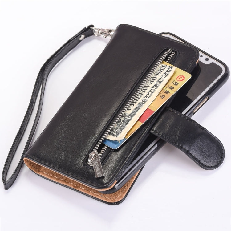For iPhone X / XS Crazy Horse Texture Horizontal Flip Detachable Leather Case with Card Slots & Wallet & Photo Frame & Lanyard
