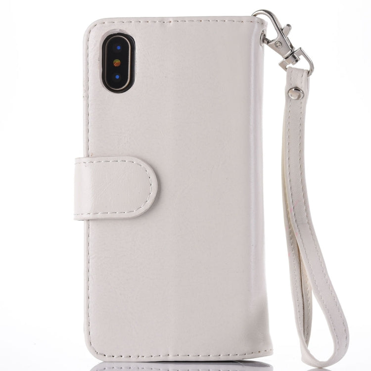 For iPhone X / XS Crazy Horse Texture Horizontal Flip Detachable Leather Case with Card Slots & Wallet & Photo Frame & Lanyard