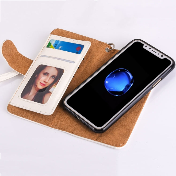 For iPhone X / XS Crazy Horse Texture Horizontal Flip Detachable Leather Case with Card Slots & Wallet & Photo Frame & Lanyard