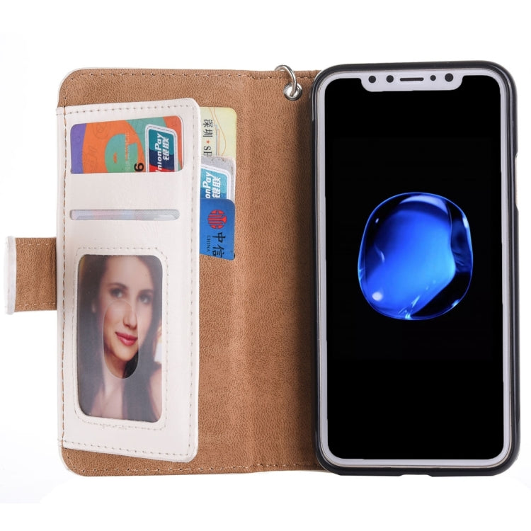 For iPhone X / XS Crazy Horse Texture Horizontal Flip Detachable Leather Case with Card Slots & Wallet & Photo Frame & Lanyard