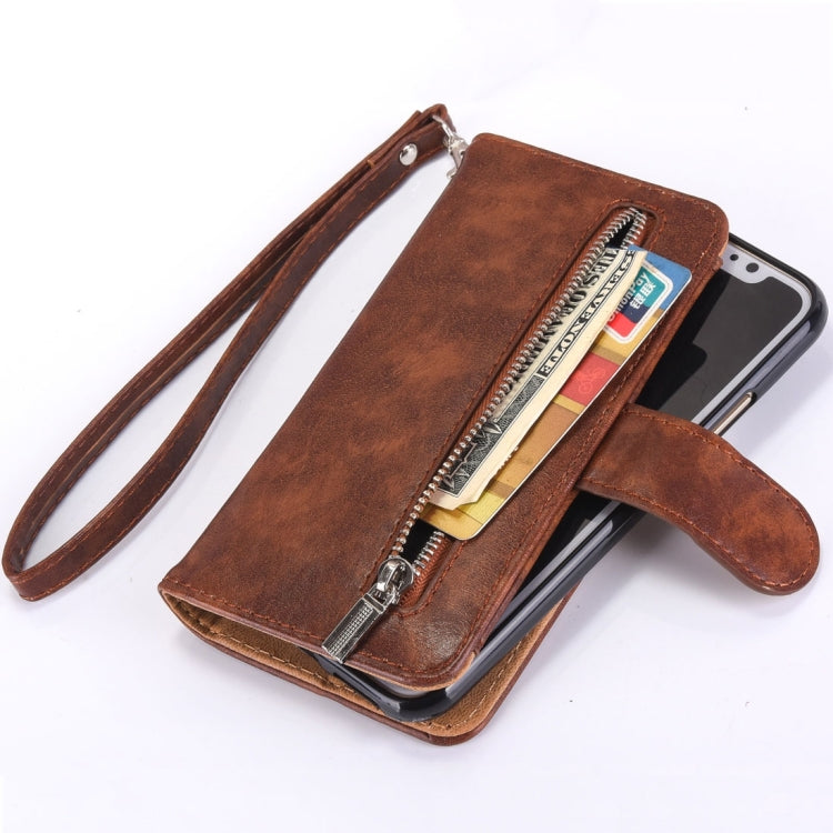 For iPhone X / XS Crazy Horse Texture Horizontal Flip Detachable Leather Case with Card Slots & Wallet & Photo Frame & Lanyard