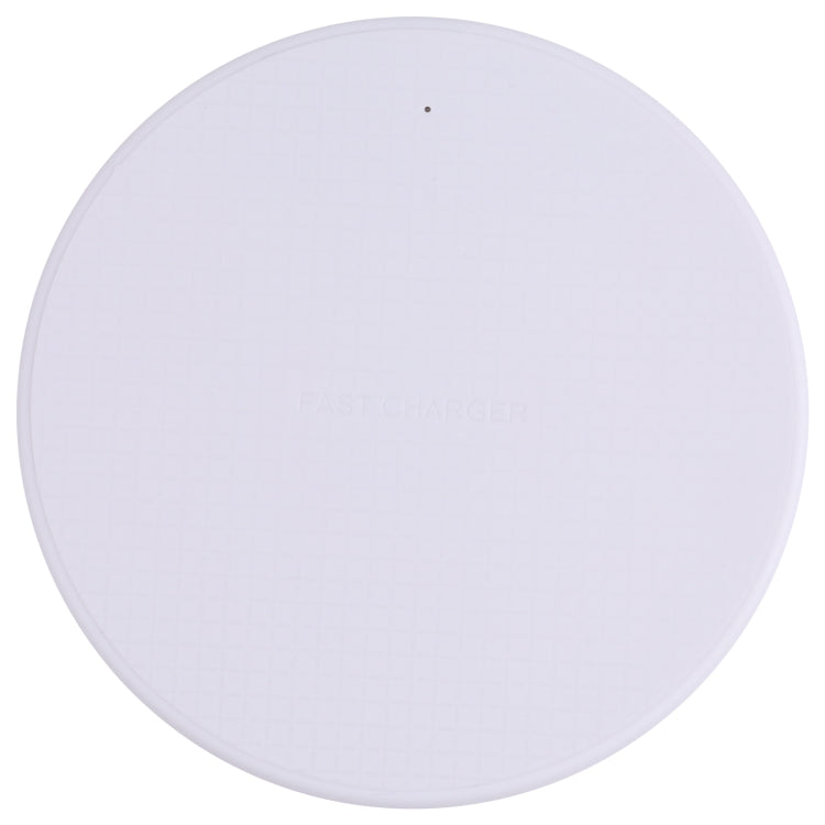 10W QI Plaid Pattern Round Plastic Wireless Charger