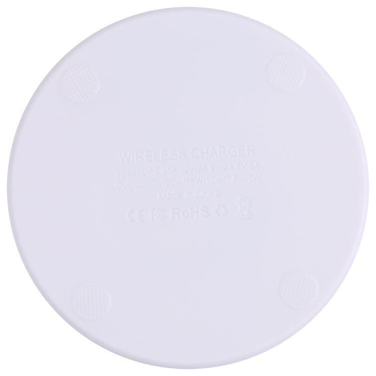 10W QI Plaid Pattern Round Plastic Wireless Charger