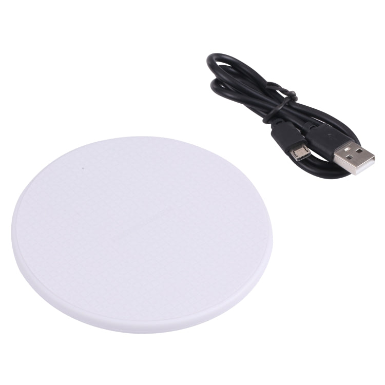 10W QI Plaid Pattern Round Plastic Wireless Charger