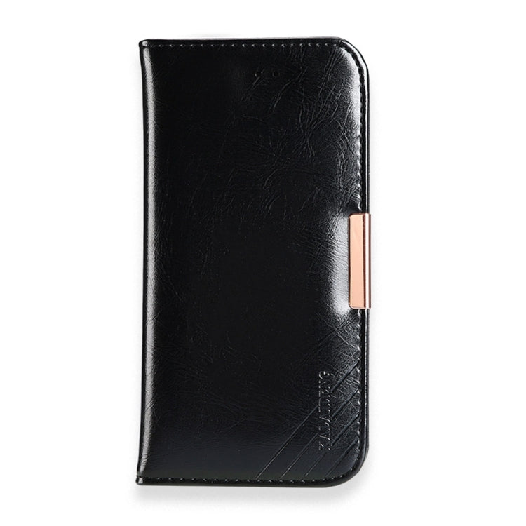 For iPhone X / XS KALAIDENG ROYALE Series TPU Magnetic Horizontal Flip Genuine Leather Case with Card Slots & Holder (Black)