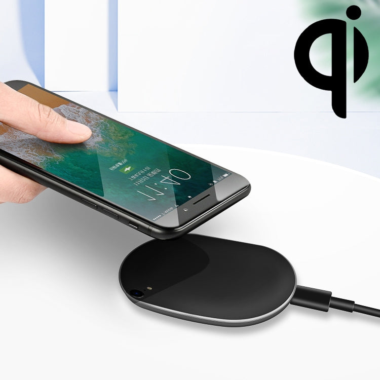 10W Max Fast Charging ABS Pad Qi Standard Wireless Charger with Indicator Light, CD-1054 10W Qi Standard High Speed Wireless Charger