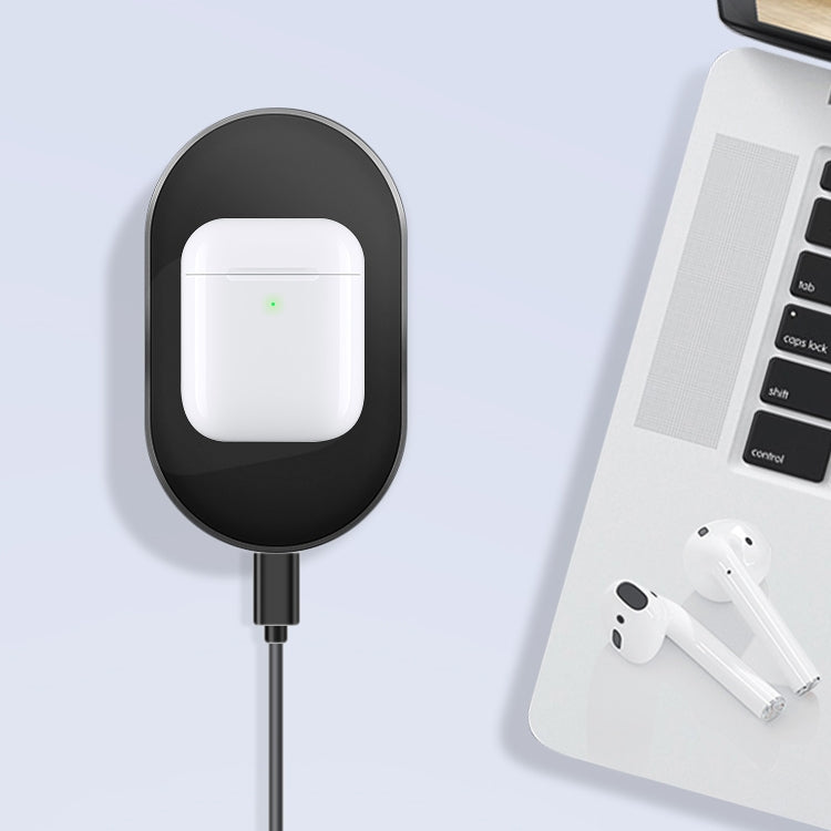 10W Max Fast Charging ABS Pad Qi Standard Wireless Charger with Indicator Light, CD-1054 10W Qi Standard High Speed Wireless Charger + TWS Wireless Bluetooth 5.0 Earphone