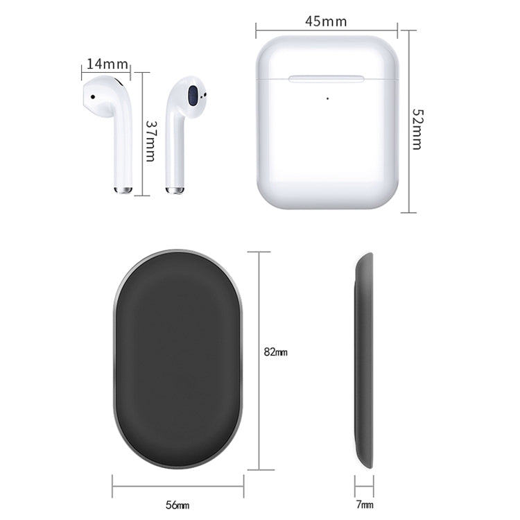 10W Max Fast Charging ABS Pad Qi Standard Wireless Charger with Indicator Light, CD-1054 10W Qi Standard High Speed Wireless Charger + TWS Wireless Bluetooth 5.0 Earphone