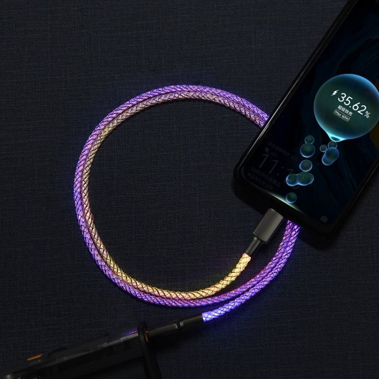 66W USB to USB-C / Type-C RGB Fast Charging Data Cable, Cable Length: 1m