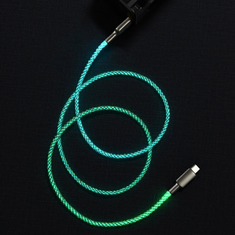 66W USB to USB-C / Type-C RGB Fast Charging Data Cable, Cable Length: 1m