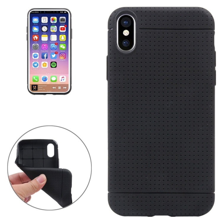 For iPhone X / XS Honeycomb TPU Dropproof Protective Back Cover Case
