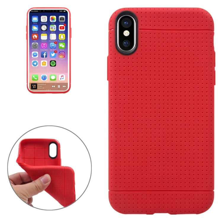 For iPhone X / XS Honeycomb TPU Dropproof Protective Back Cover Case