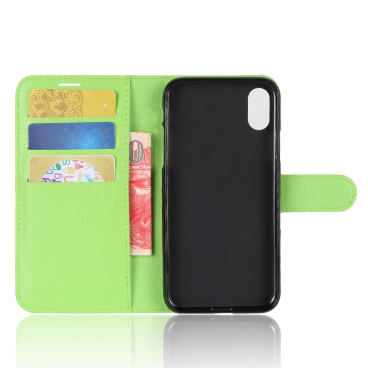 For iPhone X / XS Litchi Texture Horizontal Flip Leather Case with Holder & Card Slots & Wallet