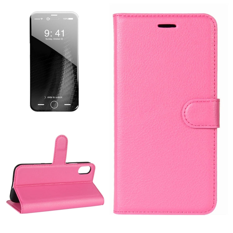 For iPhone X / XS Litchi Texture Horizontal Flip Leather Case with Holder & Card Slots & Wallet