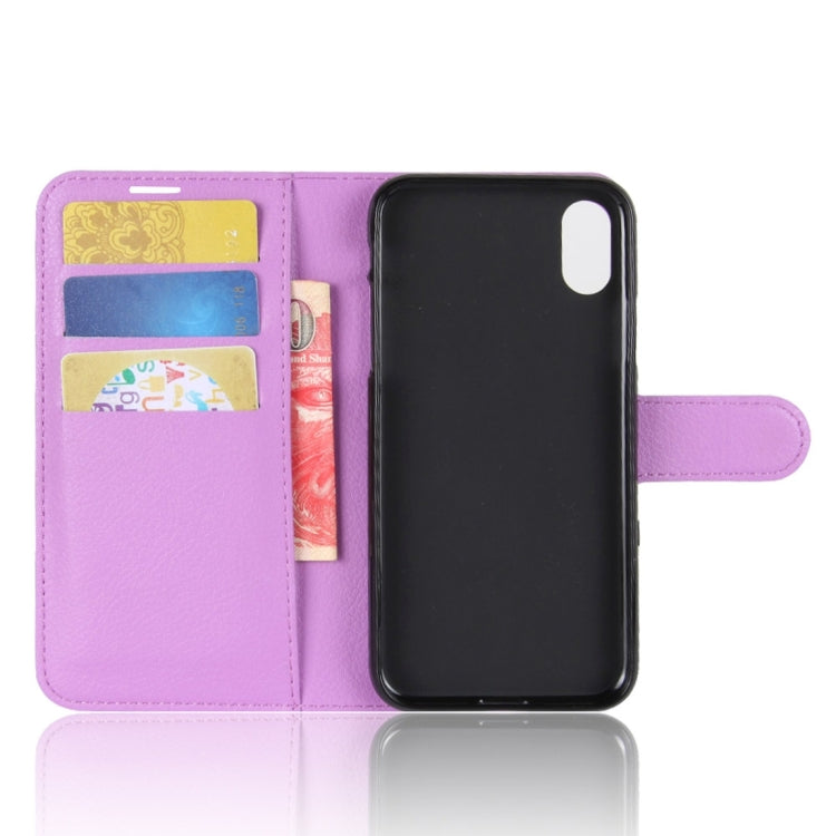 For iPhone X / XS Litchi Texture Horizontal Flip Leather Case with Holder & Card Slots & Wallet