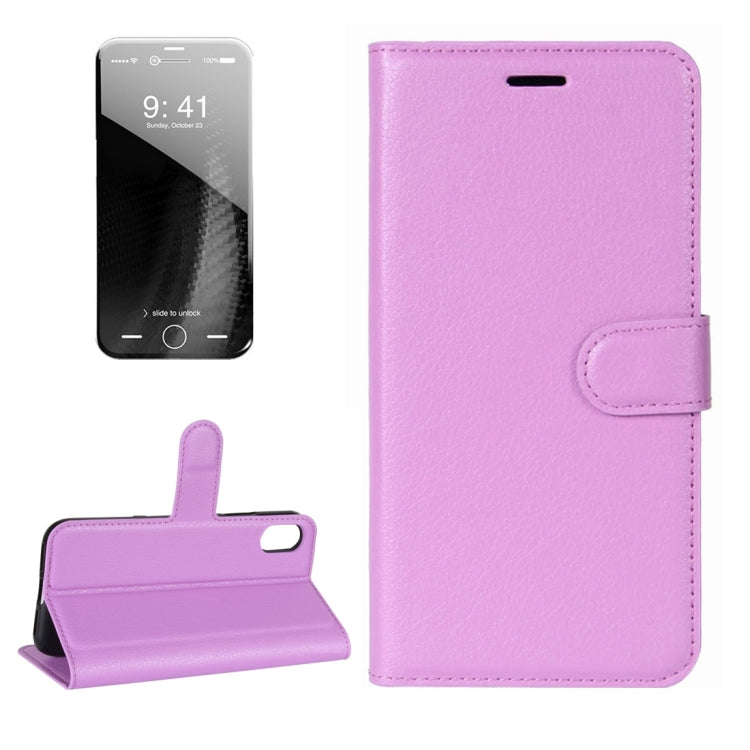 For iPhone X / XS Litchi Texture Horizontal Flip Leather Case with Holder & Card Slots & Wallet