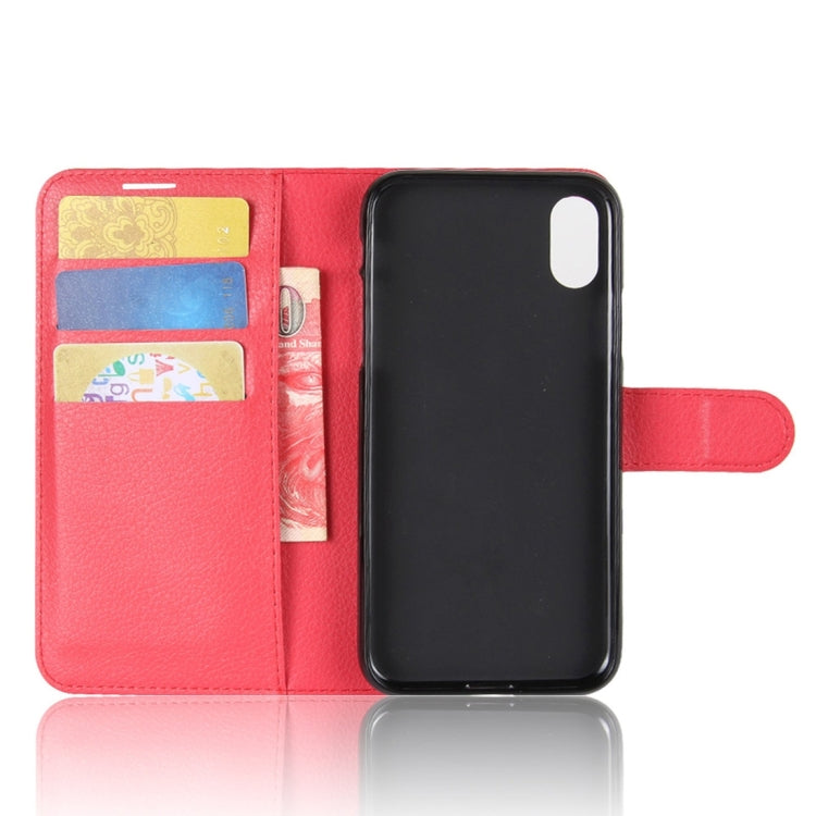 For iPhone X / XS Litchi Texture Horizontal Flip Leather Case with Holder & Card Slots & Wallet