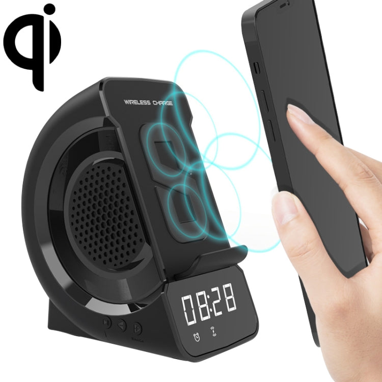 WD-200 5W 3 In 1 Multi-function Wireless Charger Bluetooth Speaker Alarm Clock