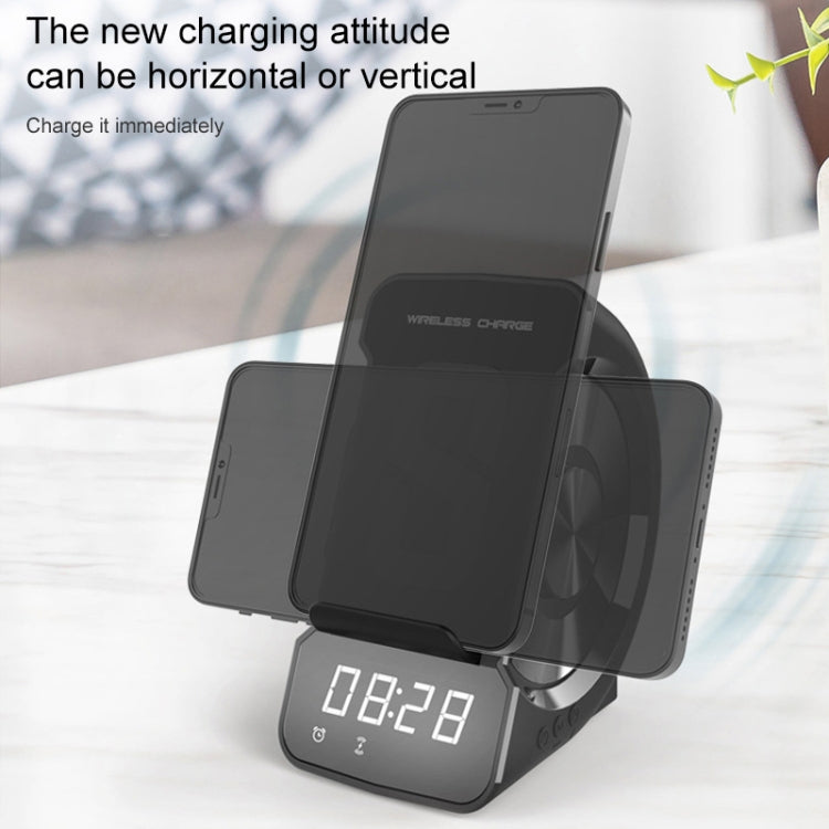 WD-200 5W 3 In 1 Multi-function Wireless Charger Bluetooth Speaker Alarm Clock