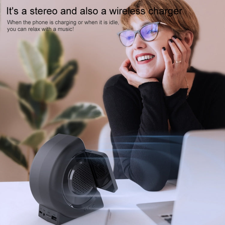 WD-200 5W 3 In 1 Multi-function Wireless Charger Bluetooth Speaker Alarm Clock