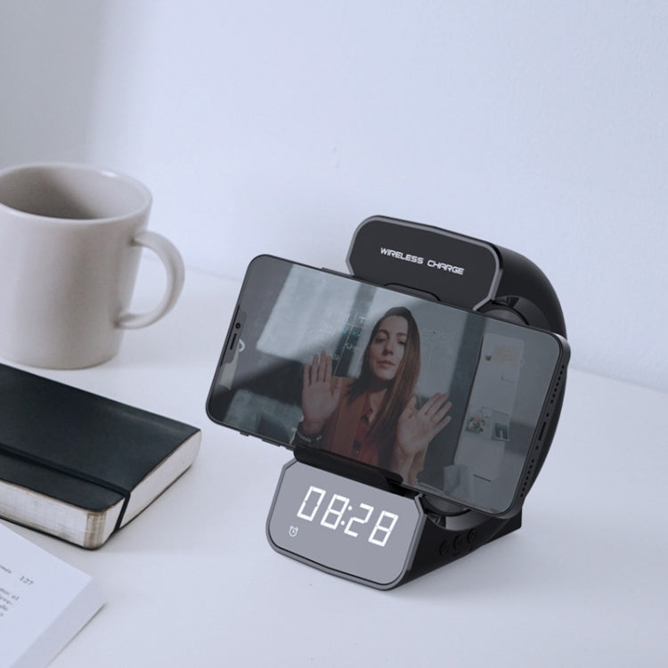 WD-200 5W 3 In 1 Multi-function Wireless Charger Bluetooth Speaker Alarm Clock