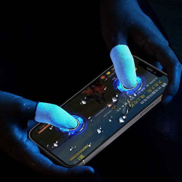 4 PCS Ice Silk Glass Fiber Ultra-thin Breathable Mobile Game Finger Sleeve(Blue)