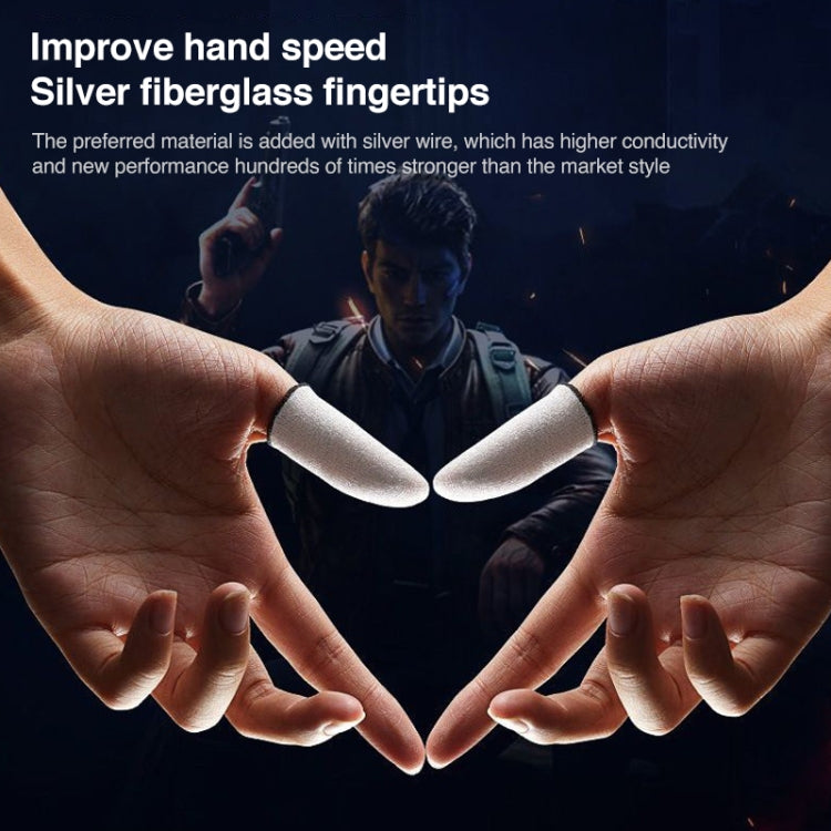 4 PCS Ice Silk Glass Fiber Ultra-thin Breathable Mobile Game Finger Sleeve(Blue)