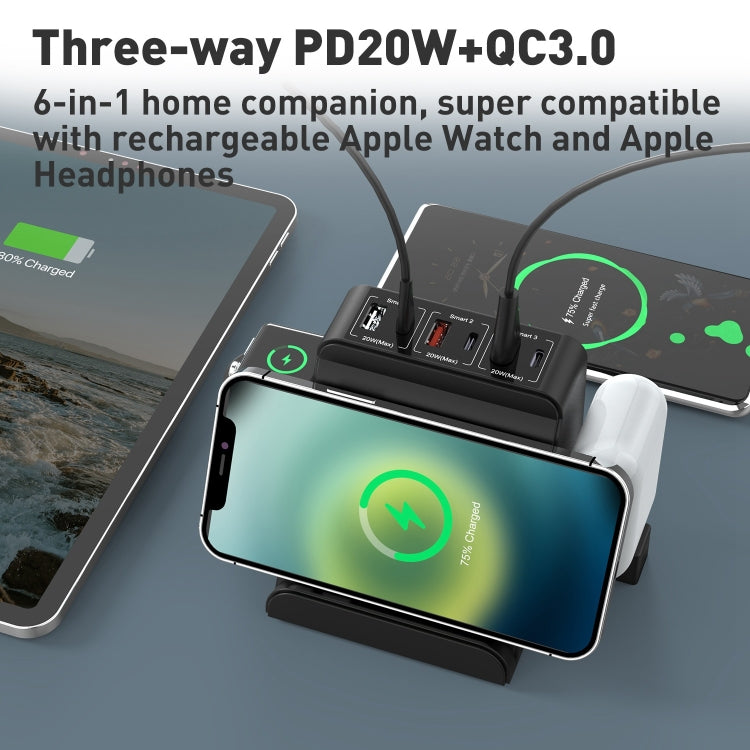 F8 6 in 1 80W Type-C / USB-C Interface Multifunctional Wireless Charging Dock