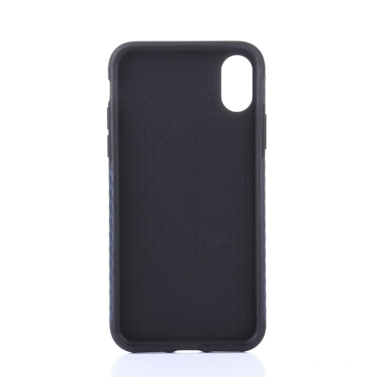For iPhone X / XS Carbon Fiber TPU Shockproof Protective Back Cover Case