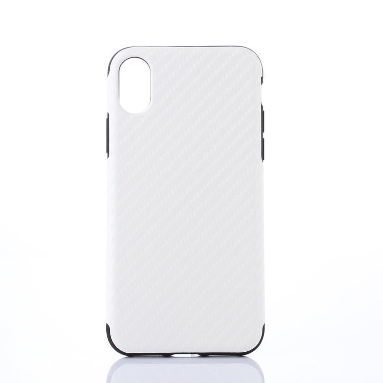 For iPhone X / XS Carbon Fiber TPU Shockproof Protective Back Cover Case