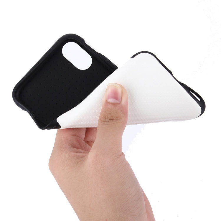 For iPhone X / XS Carbon Fiber TPU Shockproof Protective Back Cover Case