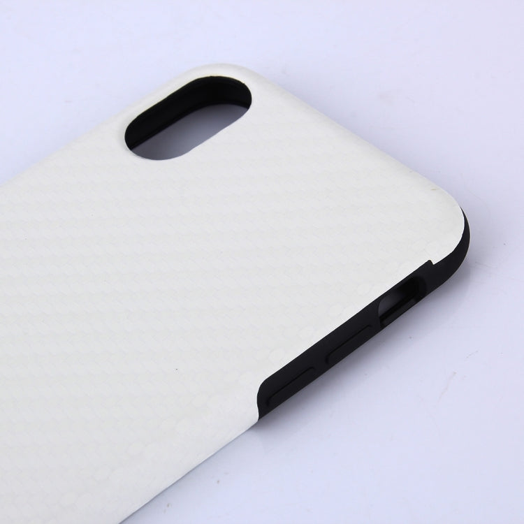 For iPhone X / XS Carbon Fiber TPU Shockproof Protective Back Cover Case