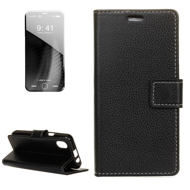 For iPhone X / XS Litchi Texture Horizontal Flip Leather Case with Holder & Card Slots & Wallet & Photo Frame